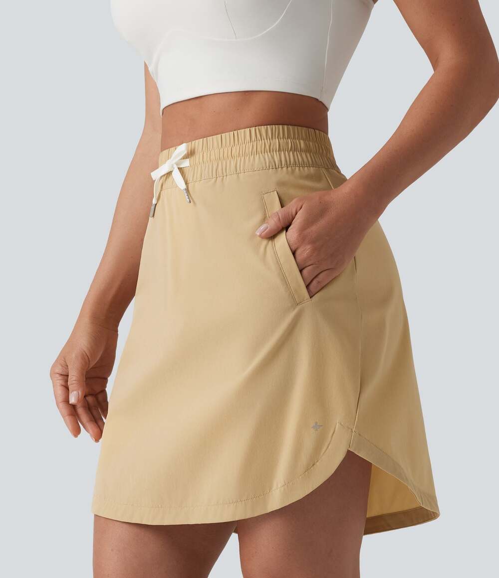 Halara High Waisted Drawstring 2-in-1 Curved Hem Mini Golf Skort